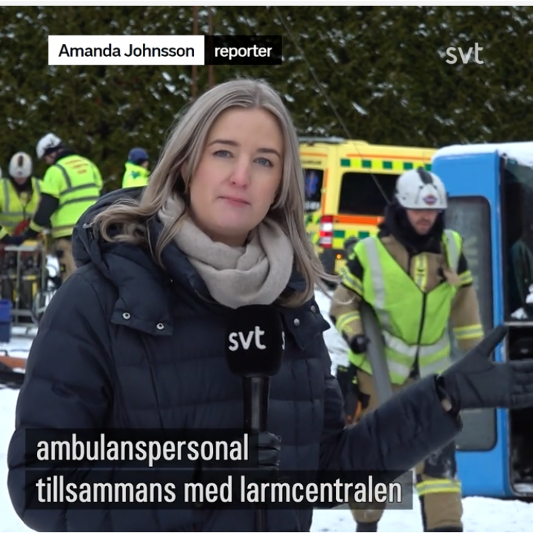 Bild ur nyhetsinslaget om drönare på SVT. 